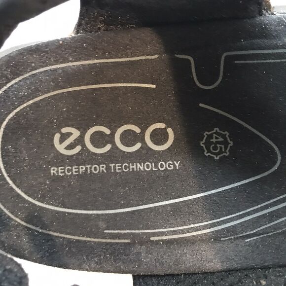 ECCO Receptor Technology Sports Sandals Men\'s 12 EU 45 Brown Leather Hook & Loop